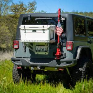 WFO Concepts - Jeep JK Tailgate Ice Chest Rack With License Plate Mount And Light Kit