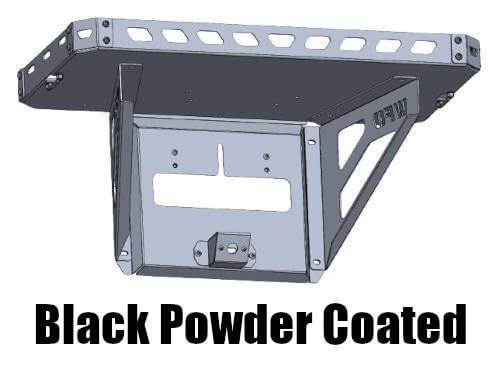 WFO Concepts - 2021+ Ford Bronco Tailgate Ice Chest Rack With License Plate Mount And Light Kit - Black