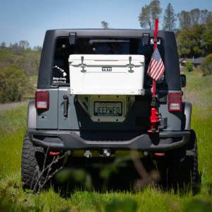 WFO Concepts - Jeep JK Tailgate Ice Chest Rack With License Plate Mount - Image 1